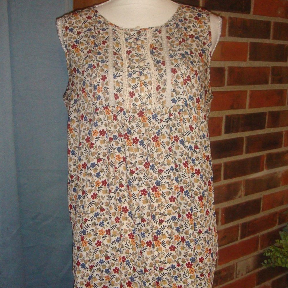 Pleione Sleeveless Floral Blouse M